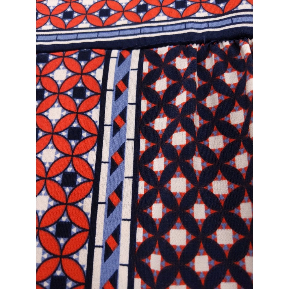Max Studio XS Maxi Dress Sleeveless Red Blue Geometric Print Stretch Jersey - Picture 5 of 9